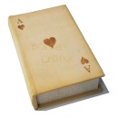 収納ボックス ビンテージ風 本型 トランプ ハート ホワイト 個性的 レトロ 幅21