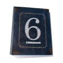 フォトアルバム 洋書風 数字 ナンバー ネイビー Lサイズ 200ポケット 6 高さ23.5cm
