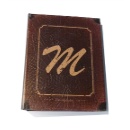 フォトアルバム Lサイズ 保管 モダン ブラウン アルファベット m 200ポケット 高さ23.5