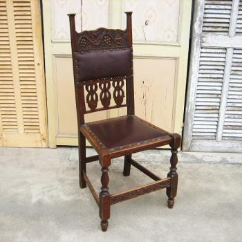 チェアー(革張)2 アンティーク調 おしゃれ 木製 椅子 チェア 高級感 
