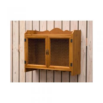 ワイヤーシェルフ 棚 壁掛け 収納 ナチュラル 両開き 木製 カントリー調 茶 ブラウン ワイヤー