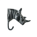フック 小物 鍵 キー ウォールフック ハンガー 動物 サイ 高さ10 ブラック
