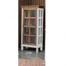 ショーケース 棚 ガラス 収納 スリム ナチュラル 天然木 木製  カントリー調 白 ホワイト