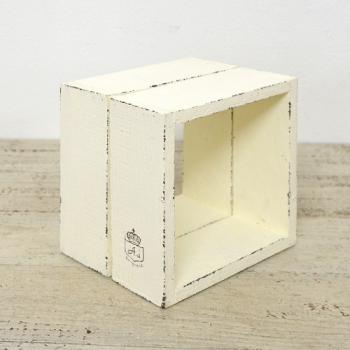 ミニディスプレイラック ホワイト 木製 カントリー調 収納ボックス かわいい ナチュラル 箱