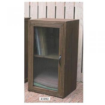 2段キャビネット ガラス扉 収納 レトロ 天然木 木製 北欧 ブラウン 茶 2段 ボックス