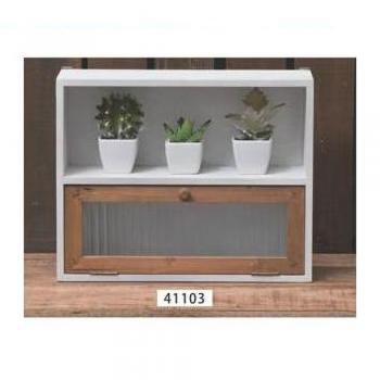 ウォールシェルフ 壁掛け ミニ 北欧 ガラス戸 棚 ナチュラル カントリー調 壁 収納 ラック