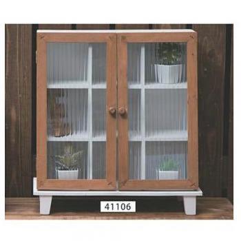 キャビネット ミニ 北欧 ガラス扉 棚 ナチュラル カントリー調 収納 ラック ディスプレイ