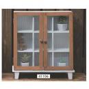 キャビネット ミニ 北欧 ガラス扉 棚 ナチュラル カントリー調 収納 ラック ディスプレイ