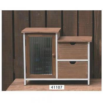 ドロワーシェルフ ミニ 北欧 ガラス扉 棚 ナチュラル カントリー調 収納 ラック 引き出し