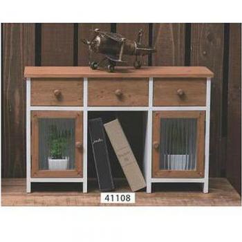 ドロワーシェルフ ミニ 北欧 ガラス扉 棚 ナチュラル カントリー調 収納 ラック 引き出し ワイド