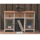 ドロワーシェルフ ミニ 北欧 ガラス扉 棚 ナチュラル カントリー調 収納 ラック 引き出し ワイド