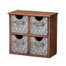 ドロワーボックス 収納ボックス 壁掛け 茶 ブラウン 木製 フレンチ アンティーク調 引き出し