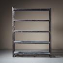 シェルフ 4段 アンティーク家具 おしゃれ 木製 棚 シャビー ブラウン ブルー 高さ197