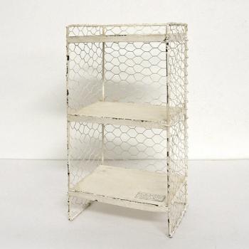 ワイヤーラックプランター 3段 棚 シャビー ディスプレイ おしゃれ ホワイト フレンチ スタンド
