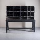 メールボックスラック アンティーク家具 棚 シャビー シェルフ ブラック 木製 高さ140