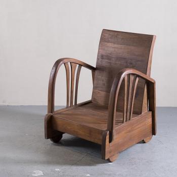 ローチェアA アンティーク家具 おしゃれ 木製 ブラウン 茶 ナチュラル ユニーク 椅子 高さ79