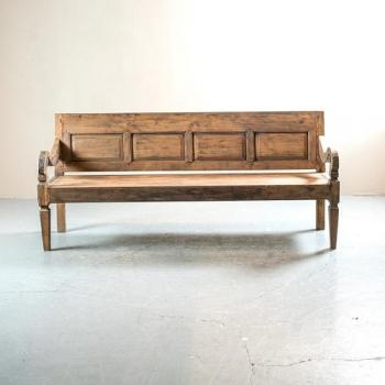 ベンチ アンティーク家具 おしゃれ 木製 シャビー 椅子 チェア ミディアムブラウン 幅189