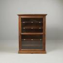 ミニキャビネット アンティーク家具 おしゃれ 木製 シェルフ 6段 ガラス ナチュラル 高さ102