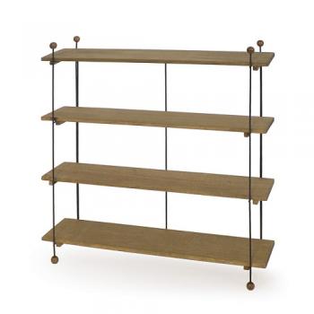 ノックダウン4ステップラック S ブラウン シェルフ 木製 アイアン 収納 ディスプレイ ナチュラル