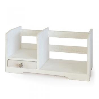 引き出し付きブックスタンド ホワイト 木製 収納 ディスプレイ ナチュラル 本棚 かわいい