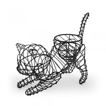 エッグスタンド ねこ A ブラック プランター ディスプレイ スチール オブジェ キッチン用品