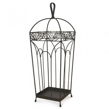 アンブレラスタンド リーフ 傘立て 玄関 店頭 アイアン ブラック シャビー アンティーク調