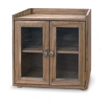 キャビネット 2段 ブラウン かわいい カントリー調 ナチュラル 木製 キッチン雑貨 収納