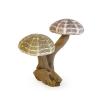 マッシュルームデコスタンド2 Lサイズ ブラウン オブジェ 置物 かわいい キノコモチーフ 木製
