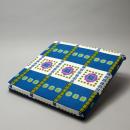 クッション アンティーク調 レトロ おしゃれ 続柄 フラワー柄 ブルー かわいい 幅40