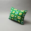 クッション アンティーク調 レトロ おしゃれ 続柄 フラワー柄 グリーン かわいい 幅30