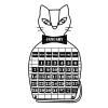 万年カレンダー ねこ スチール おしゃれ かわいい ディスプレイ ブラック 壁掛け 高さ47