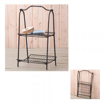 マルチラック 棚 シンプル おしゃれ スッキリ 収納 多用途 アイアン 折り畳み式 アンティーク加工