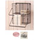 ワイヤーハンガーラック 棚 壁掛け シンプル おしゃれ スッキリ 収納 多用途 2WAY かご