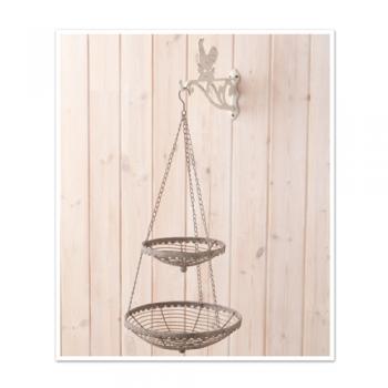 ハンギングワイヤートレイW アイアン ナチュラル アンティーク加工 庭 皿 おしゃれ 吊り下げ