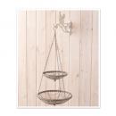 ハンギングワイヤートレイW アイアン ナチュラル アンティーク加工 庭 皿 おしゃれ 吊り下げ