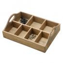 パーテーションボックス ケース 収納 間仕切り 小分け 木製 茶 ブラウン 引き出し整理