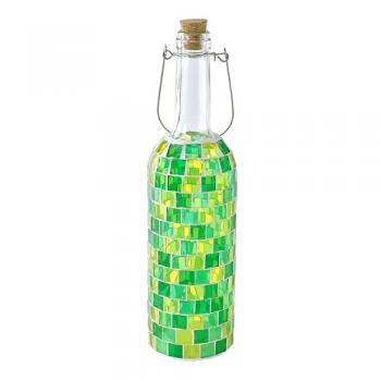 SPICE モザイクボトルLEDライト ブロック グリーン 2個セット 瓶 きれい 高さ36.5