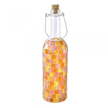 SPICE モザイクボトル LEDライト ダイヤ オレンジ 2個セット 瓶 きれい 高さ36.5