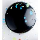 KNOT&BOW ジャンボコンフェッティバルーン ブラック/ブルー 2個セット おしゃれ 直径100