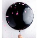 KNOT&BOW ジャンボコンフェッティバルーン ブラック/ピンク 2個セット おしゃれ 直径100