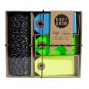 KNOT&BOW ギフトタグ&コードセット ブラック/クールネオン ガーランド 幅13