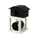 SPICE PAW-PAW キャットハウス&トンネル ブラック×ホワイト ペットグッズ 高さ760