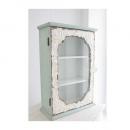 スチールトップ ガラスキャビネット アンティーク調 おしゃれ 緑 収納 ディスプレイ 木製 棚