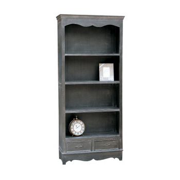 トラディショナルアンティーク調シェルフ&2ドローワー シャビー レトロ アンティーク調 お洒落 木製