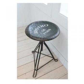 ビストロ アイアンスツール 椅子 アンティーク調 シャビー シック 黒 ブラック