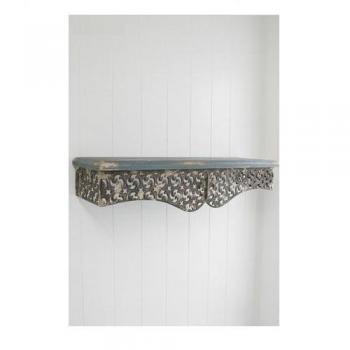 ウッドトップ ウォールシェルフ アンティーク調 おしゃれ 整理 ディスプレイ 木製 棚