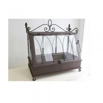 チェスタ アトリウム アンティーク調 おしゃれ 茶 収納 ディスプレイ ブラウン ガラスケース 植物