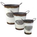 SPICE SHABBY JARDIN ブリキフラワーポット3サイズセット シャビー 直径23.5