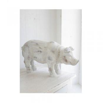 ホワイトベーブ オブジェ ぶた ディスプレイ 置物 アンティーク調 動物 かわいい 豚