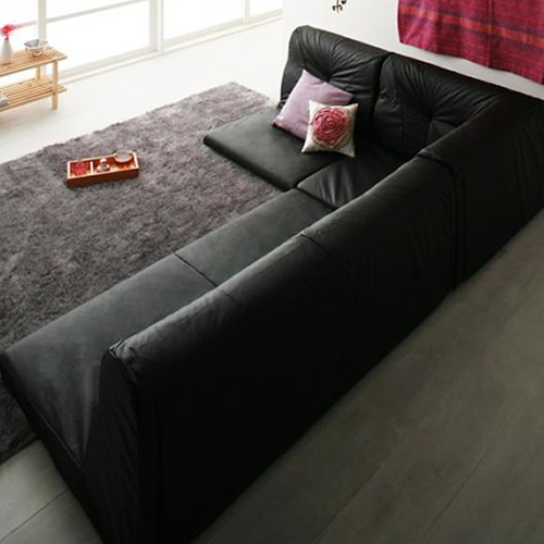 フロアコーナーソファ【Agula】アグラ　レザータイプ　3人掛け